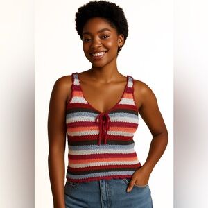 Candie's | Multicolor Striped Knit Tank Top | XL